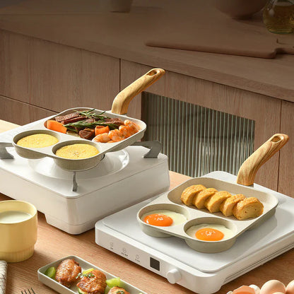 4-in-1 Nonstick Frying Pan: Ideal for Eggs, Bacon, and Burgers