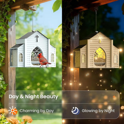 🎁  Last Day 60% OFF-✝️Church-Shaped Metal Solar Bird Feeder(✨Same as in the video)