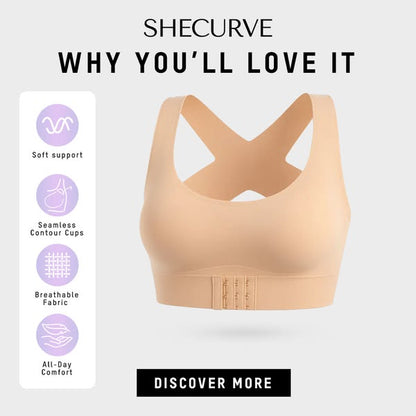 🎉LAST DAY SALE -30% OFF⚡Front Closure Cross-Back Wireless Posture Bra