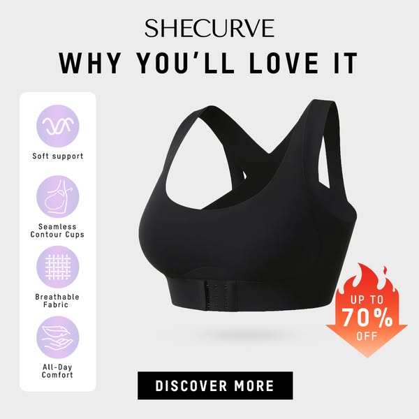 🎉LAST DAY SALE -30% OFF⚡Front Closure Cross-Back Wireless Posture Bra