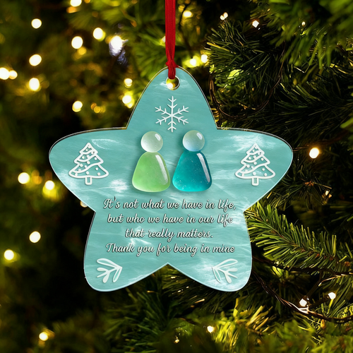 Star-Shaped Gratitude Sea Glass Ornament