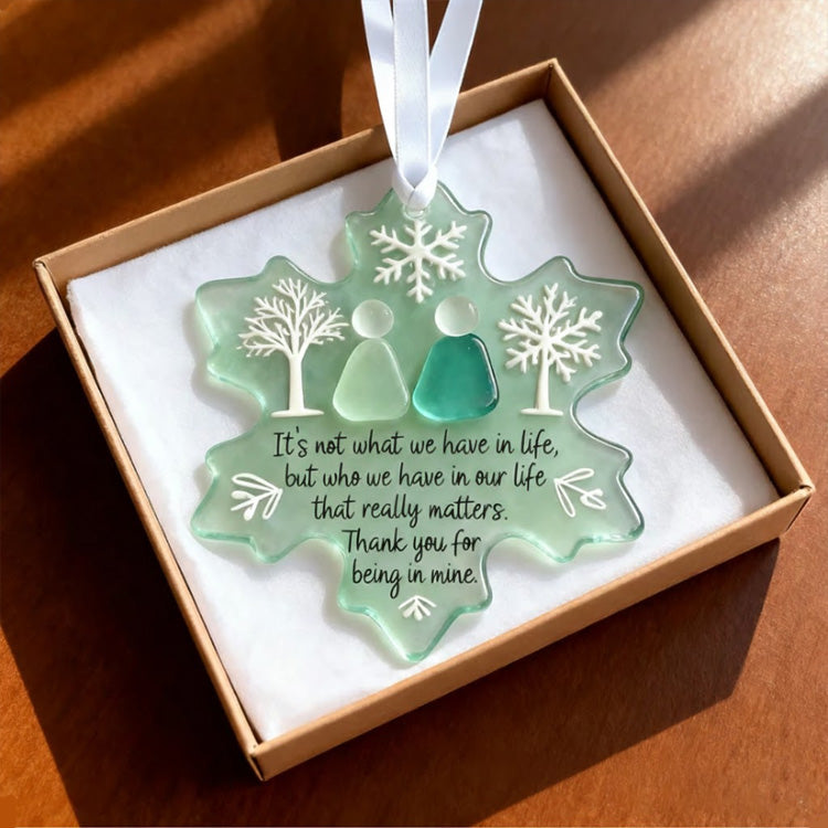 ❄️Snowflake Sea Glass Ornament