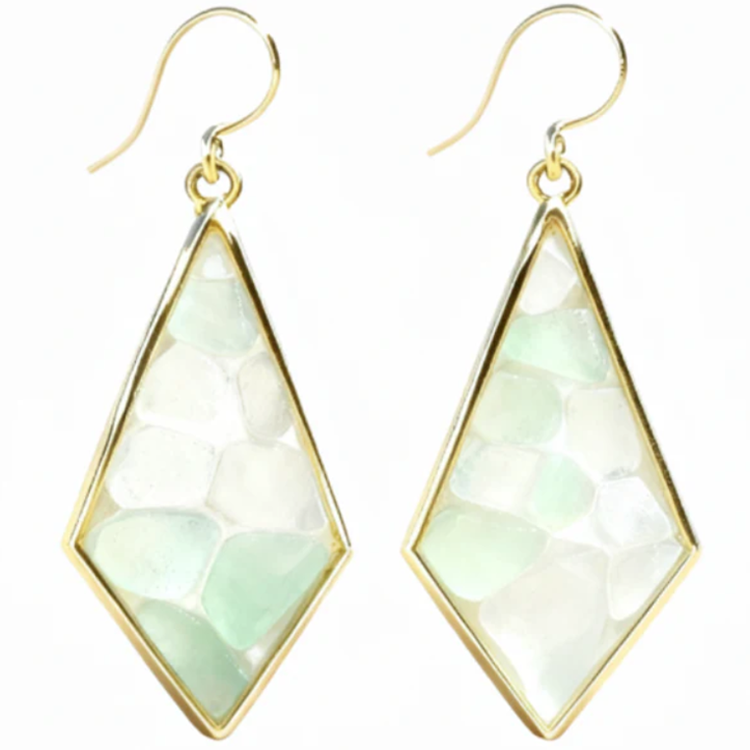 ✨Shimmering Rhombus Sea Glass Earrings
