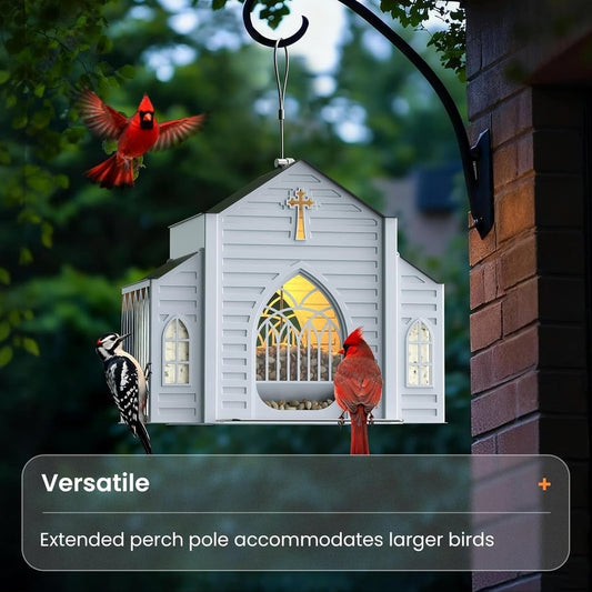 🎁  Last Day 60% OFF-✝️Church-Shaped Metal Solar Bird Feeder(✨Same as in the video)