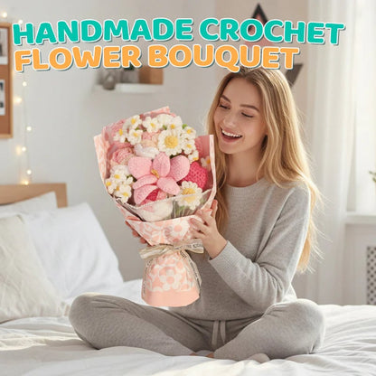 Mother's Day Gift🌺Everlasting Love: Handcrafted Crochet Lily & Rose Bouquet