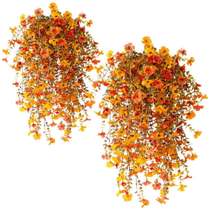 🌿Outdoor cascading daisy and eucalyptus flowers – UV resistant