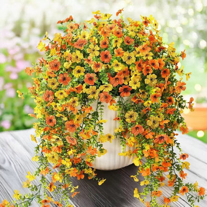 🌿Outdoor cascading daisy and eucalyptus flowers – UV resistant