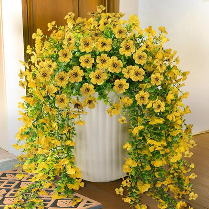 🌿Outdoor cascading daisy and eucalyptus flowers – UV resistant
