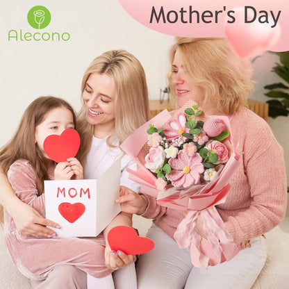 Mother's Day Gift🌺Everlasting Love: Handcrafted Crochet Lily & Rose Bouquet