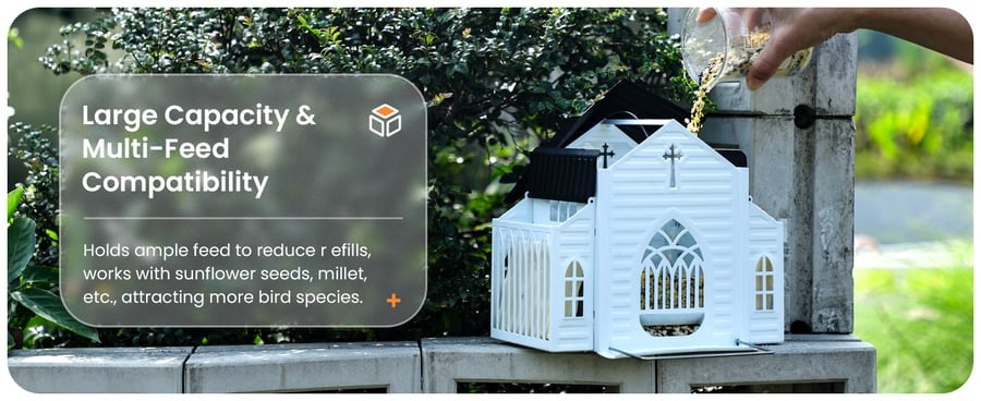 🎁  Last Day 60% OFF-✝️Church-Shaped Metal Solar Bird Feeder(✨Same as in the video)