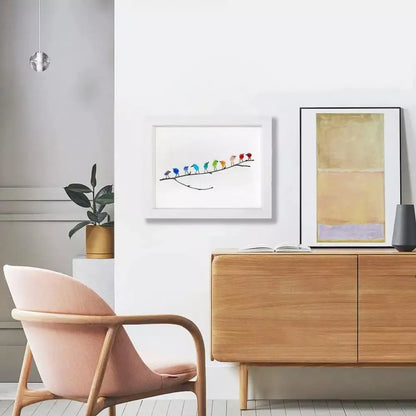 Pájaros arcoíris de vidrio marino: una obra de arte única y artesanal 