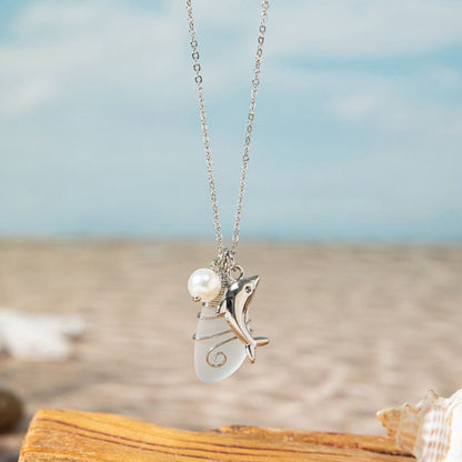 Unique Handmade Sea Glass Necklace🎁Meaningful Ocean Gift for Her