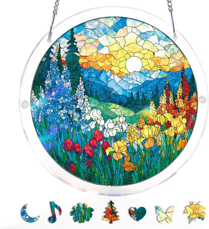 🧩 Acrylic Puzzle Hanging Ornament | Indoor & Yard Decor