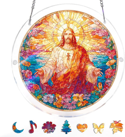 🧩 Acrylic Puzzle Hanging Ornament | Indoor & Yard Decor