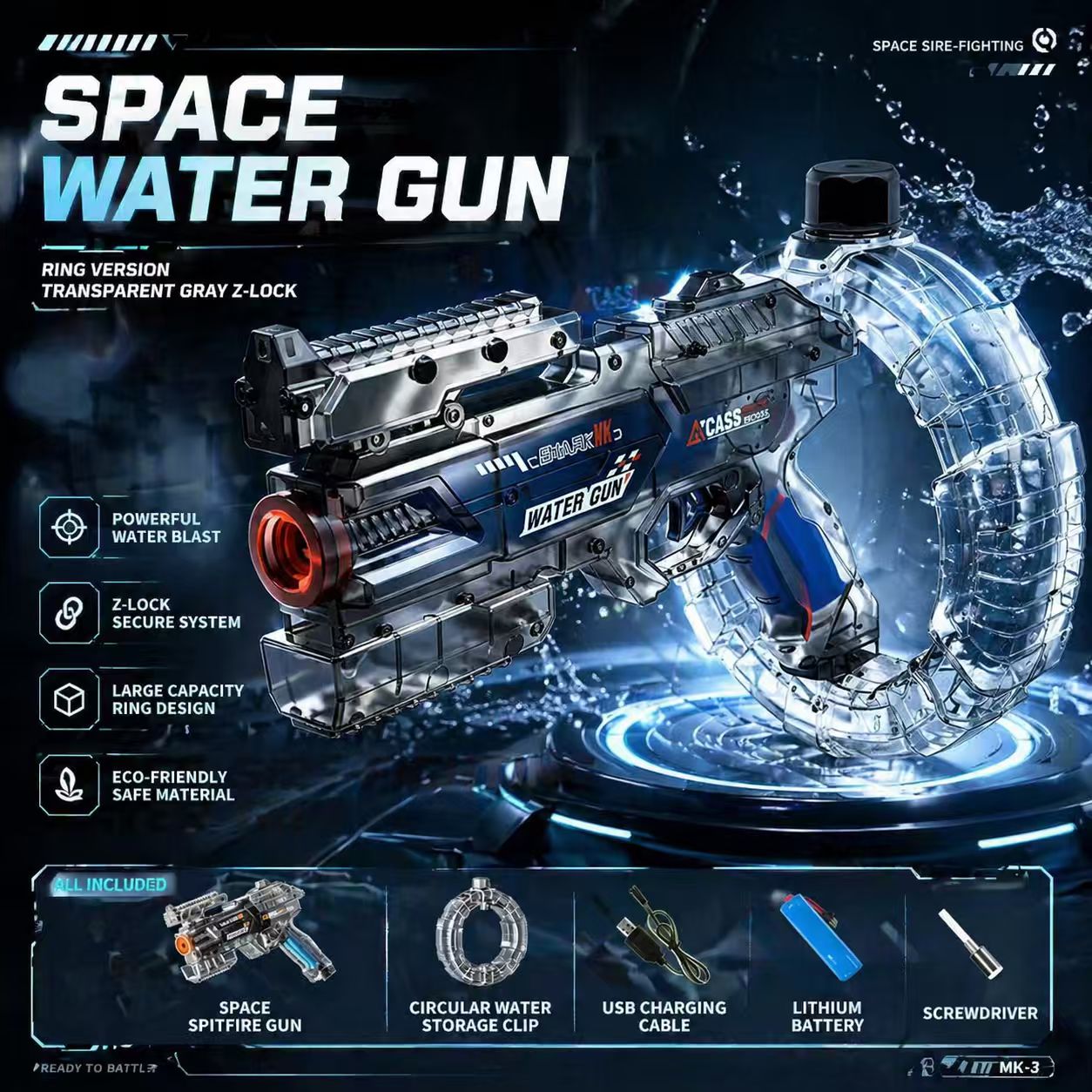 🎁 40% OFF Children's Day Sale🚀: LED Electric Water Blaster💦 – High-Pressure Automatic Fun