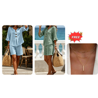 🔥Dark Green+Light Blue✨Free Necklace + Free Shipping