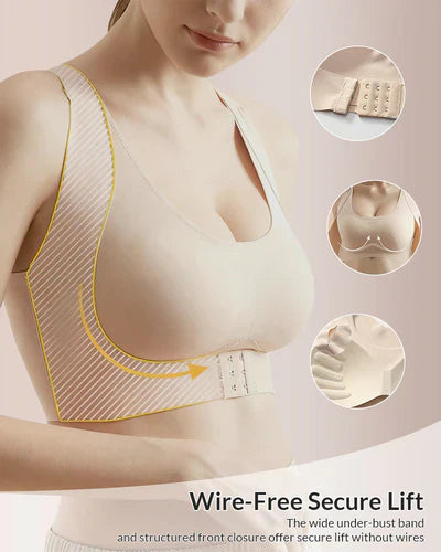 🎉LAST DAY SALE -30% OFF⚡Front Closure Cross-Back Wireless Posture Bra
