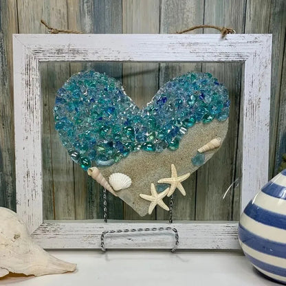 💖Best Valentines Gift of 2026 - Sea Glass Heart Artwork