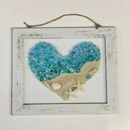💖Best Valentines Gift of 2026 - Sea Glass Heart Artwork
