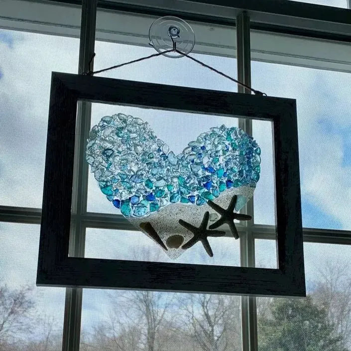 💖Best Valentines Gift of 2026 - Sea Glass Heart Artwork