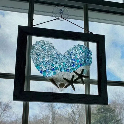 💖Best Valentines Gift of 2026 - Sea Glass Heart Artwork
