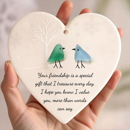 Friendship Heart Sea Glass Keepsake