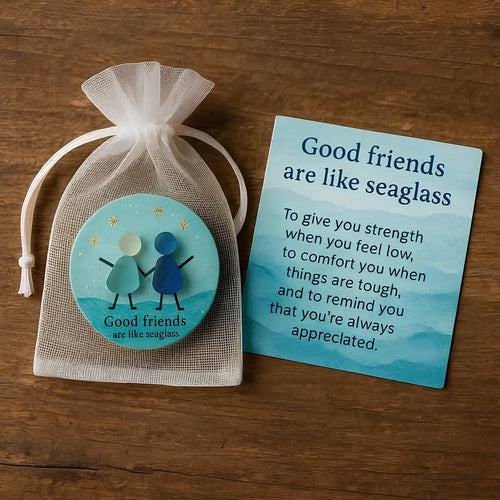 🌊"Good Friends Are Like Seaglass" Keepsake Gift