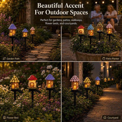 🍄Solar Fairy-Tale Mushroom Cottage Garden Light