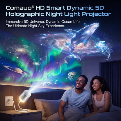 🌌HD Smart Dynamic 5D Holographic Night Light Projector