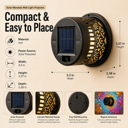 🌌Solar Mandala Wall Light | Outdoor Garden Fence Projector Lamp 🪐