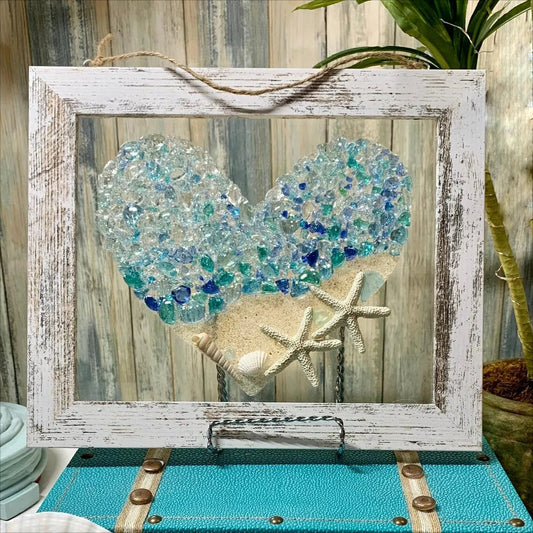 💖Best Valentines Gift of 2026 - Sea Glass Heart Artwork