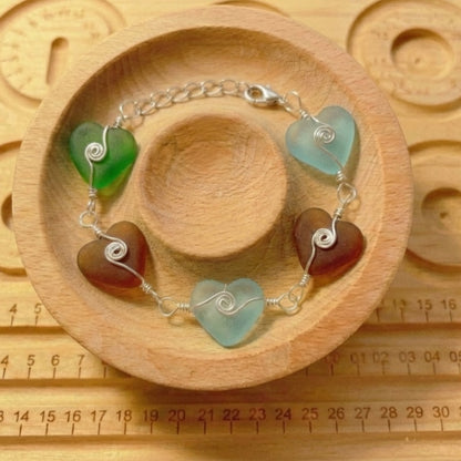 🌊 Aliento del Océano | Pulsera de Vidrio Marino Artesanal ✨