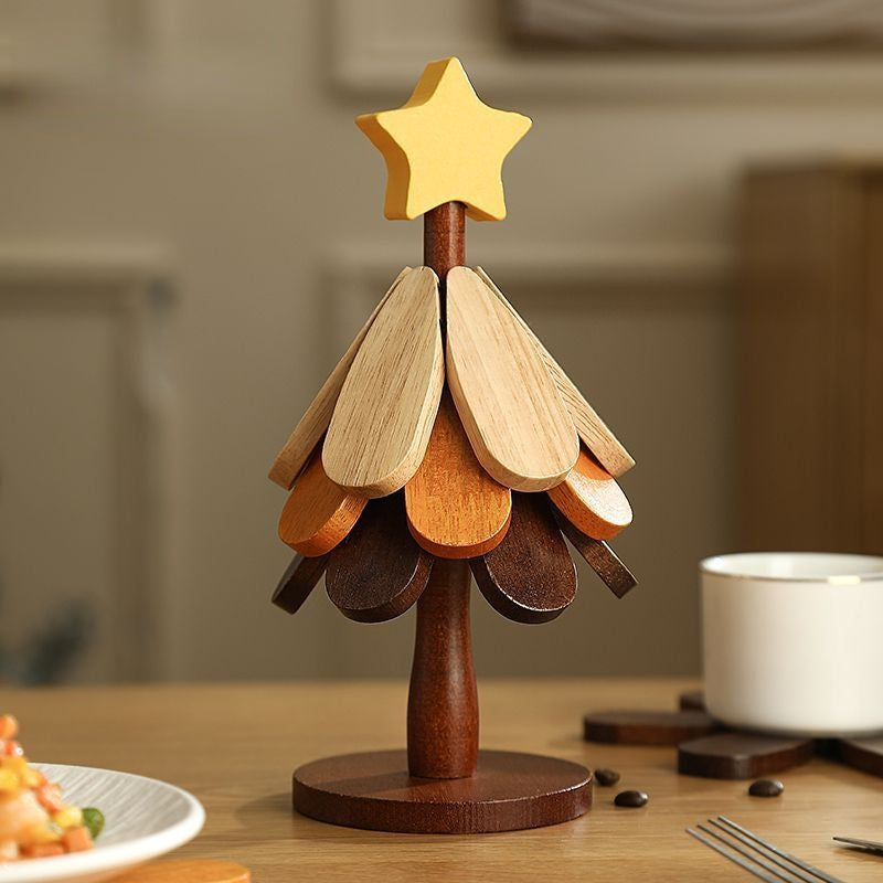 Everglow Wooden Arbor Coaster Set