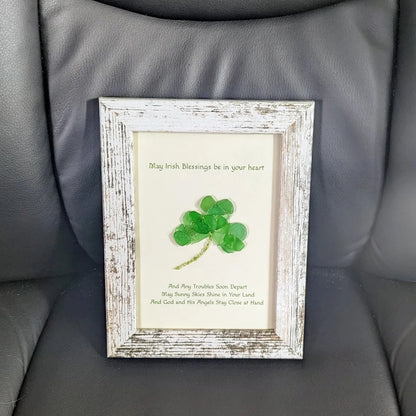 ☘️Sea Glass Art, May Irish Blessings be in you Heart