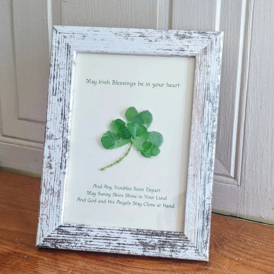 ☘️Sea Glass Art, May Irish Blessings be in you Heart