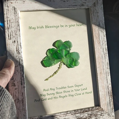☘️Sea Glass Art, May Irish Blessings be in you Heart