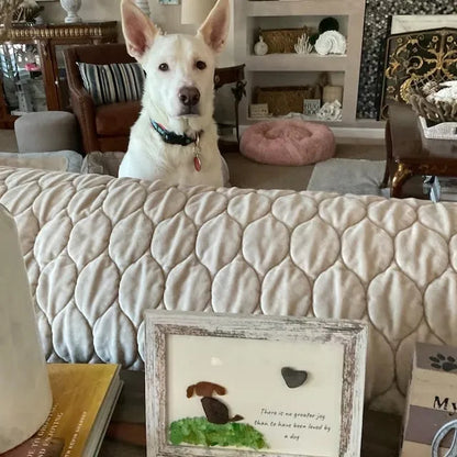 🥰Arte de vidrio marino con guijarros para perros, regalo único para amantes de los perros