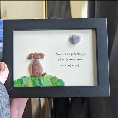 🥰Arte de vidrio marino con guijarros para perros, regalo único para amantes de los perros