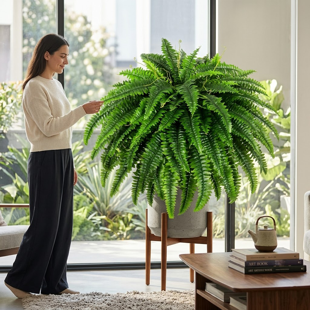 🔥 On Sale Only Today 🌱 UV Resistant Ferns Artificial Plants Large for Planters, Office & Home Decor, Outdoor & Indoor