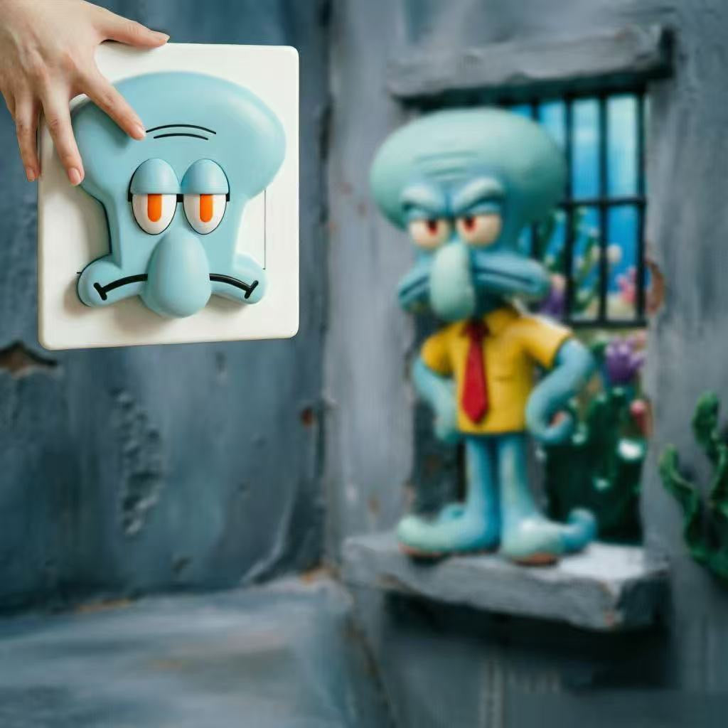 Squidward 3D Printed Switch Plate Cover- Super Easy Installation, Perfect for SpongeBob lovers