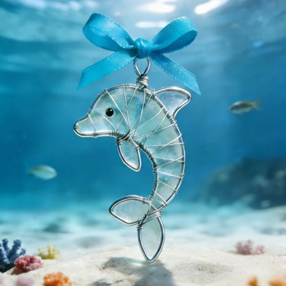 🌊Handmade Sea Glass Ocean Animal Ornament✨