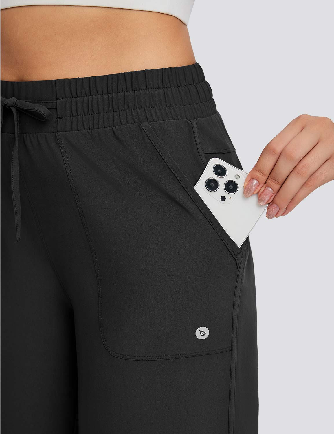 Women's High Waisted Wide Leg Capris with Pockets | UPF 50+ Quick Dry Yoga Pants