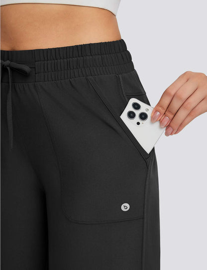 Women's High Waisted Wide Leg Capris with Pockets | UPF 50+ Quick Dry Yoga Pants