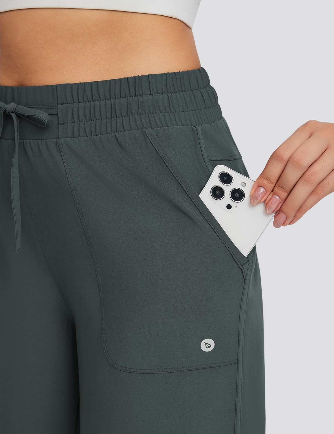 Women's High Waisted Wide Leg Capris with Pockets | UPF 50+ Quick Dry Yoga Pants