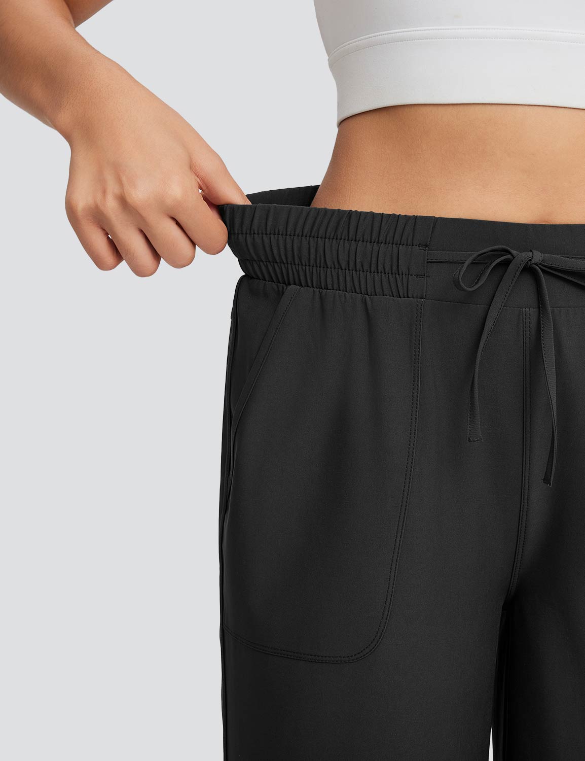 Women's High Waisted Wide Leg Capris with Pockets | UPF 50+ Quick Dry Yoga Pants