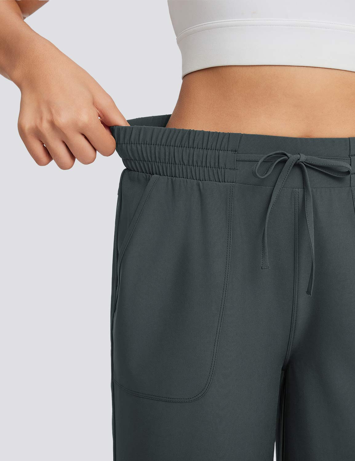 Women's High Waisted Wide Leg Capris with Pockets | UPF 50+ Quick Dry Yoga Pants