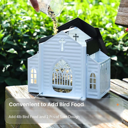 🎁  Last Day 60% OFF-✝️Church-Shaped Metal Solar Bird Feeder(✨Same as in the video)