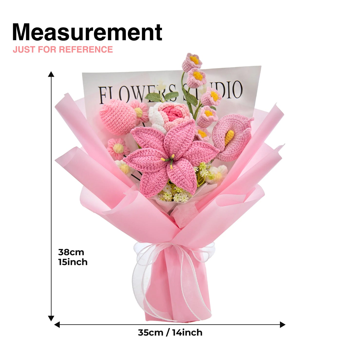 Mother's Day Gift🌺Everlasting Love: Handcrafted Crochet Lily & Rose Bouquet