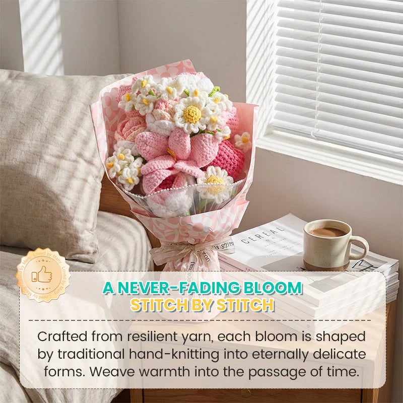 Mother's Day Gift🌺Everlasting Love: Handcrafted Crochet Lily & Rose Bouquet