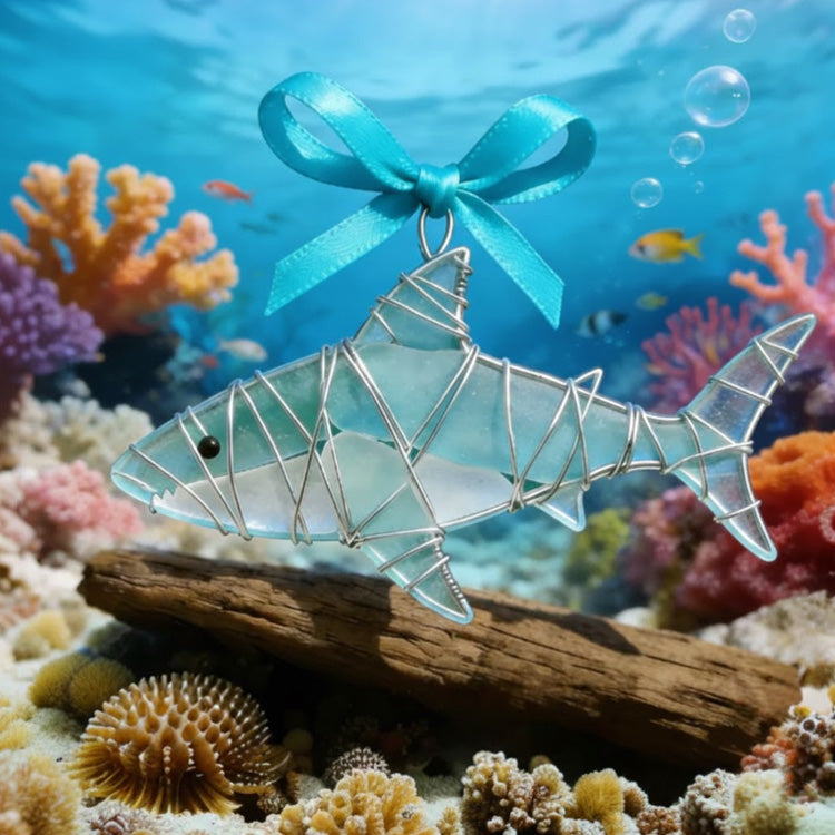 🌊Handmade Sea Glass Ocean Animal Ornament✨